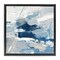 Stupell Industries Abstract Brushed Blue Painting Framed Floater Canvas Wall Art